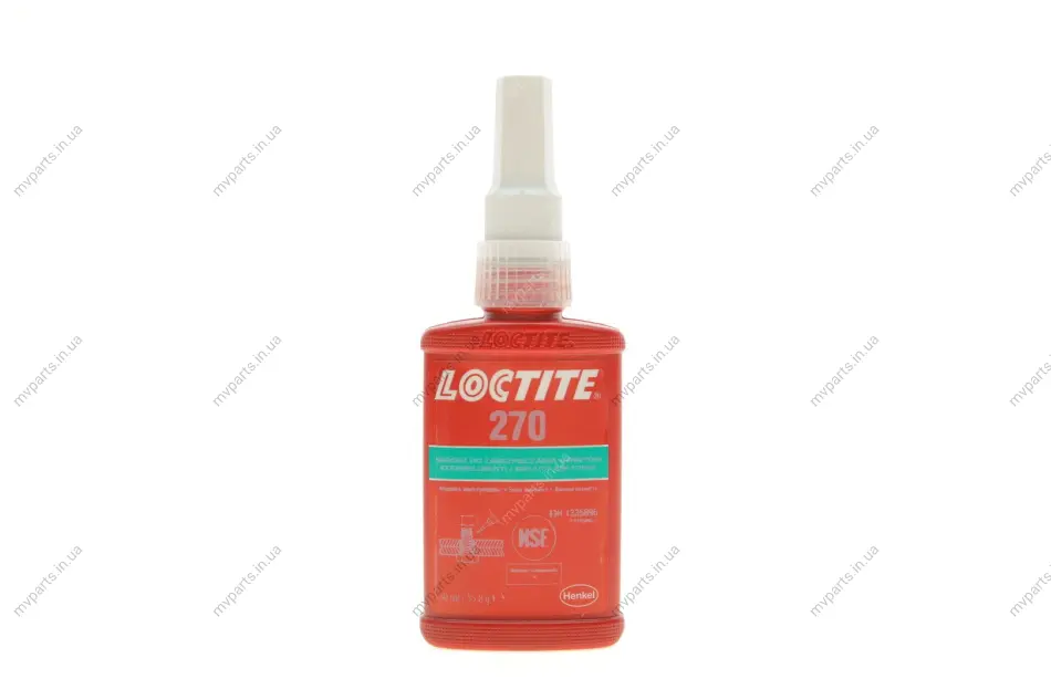 LOCTITE 270, 50ML Фіксатор різьби (зелений) (високої фіксації) макс. діаметр різьби М20 HENKEL Henkel 1335896 (фото 1)