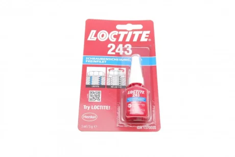 LOCTITE 243, 5ML Фіксатор різьби (синій) (середньої фіксації), макс. діаметр різьби М36 HENKEL Henkel 1370555