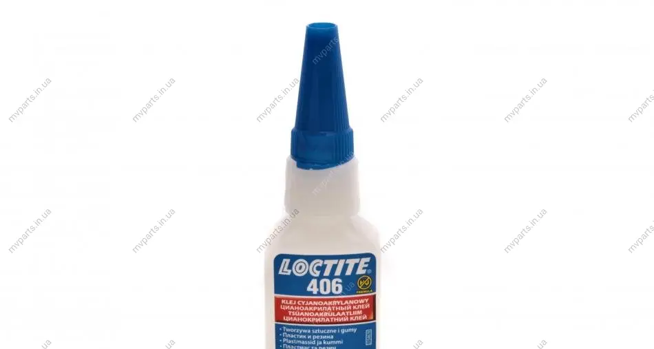 LOCTITE 406, 20g Суперклей для резини (-40 до +120°С) висока швидкість склеювання HENKEL Henkel 1955010 (фото 1)