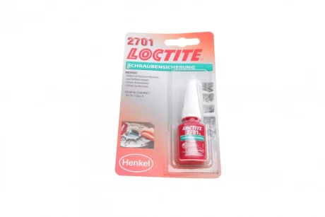 LOCTITE 2701, 5ML Фіксатор різьби (зелений) (високої фіксації) (не для активн. металів) HENKEL Henkel 195911