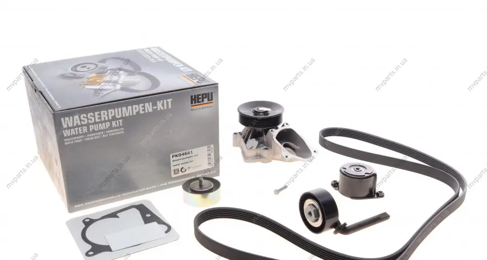 Комплект ременя генератора + помпа BMW 3 (E46) 2.0D 01-06/5 (E60/E61) 2.0/3.0D 05-10 HEPU PK04661 (фото 1)