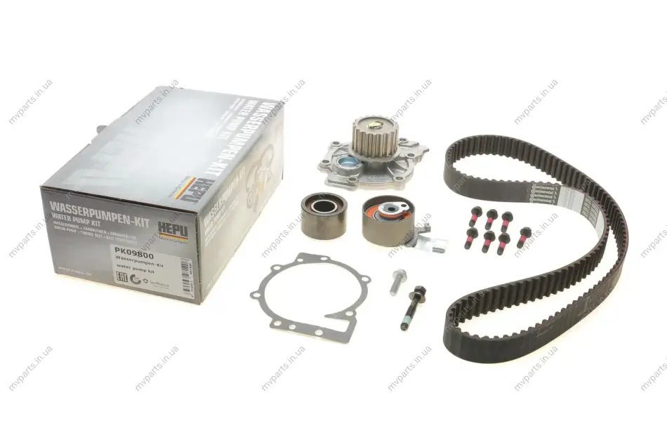Комплект ГРМ + помпа Volvo C30/C70/S60/S40/S80 2.0-2.4D 01- (132x28) HEPU PK09800 (фото 1)