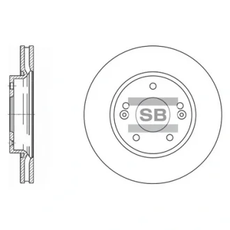 Диск гальмівний HYUNDAI AVANTE HD 06 - передн. (вир-во SANGSIN) Hi-Q (SANGSIN) SD1019