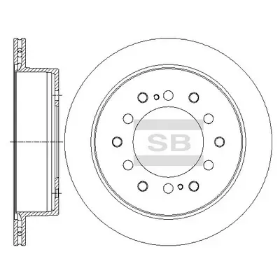 Диск гальмівний TOYOTA GX470(J12), LAND CRUISER 88-96 задн. (вир-во SANGSIN) Hi-Q (SANGSIN) SD4039 (фото 1)