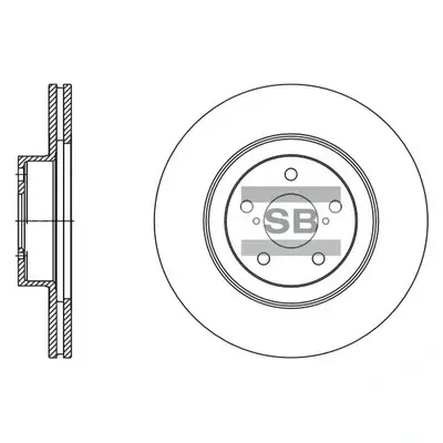 Диск гальмівний SUBARU FORESTER передн. (вир-во SANGSIN) Hi-Q (SANGSIN) SD4703 (фото 1)