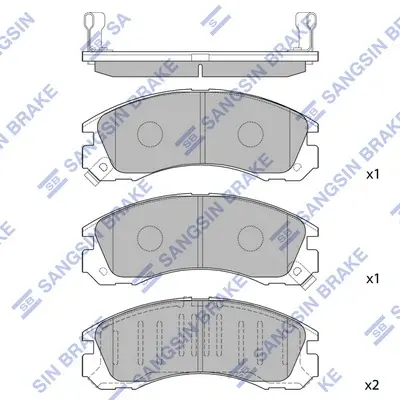 Колодка гальм. диск. MITSUBISHI OUTLANDER 03 - передн. (вир-во SANGSIN) Hi-Q (SANGSIN) SP1068 (фото 1)
