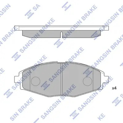 Колодка гальм. диск. DAEWOO LANOS 1.5 передн. (вир-во SANGSIN) Hi-Q (SANGSIN) SP1086 (фото 1)