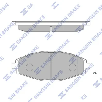 Колодка гальм. диск. DAEWOO LANOS 1.5 передн. (вир-во SANGSIN) Hi-Q (SANGSIN) SP1086