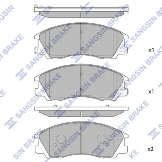 Колодка гальм. диск. HYUNDAI TERRACAN 2.5, 2.9, 3.5 01 - передн. (вир-во SANGSIN) Hi-Q (SANGSIN) SP1097