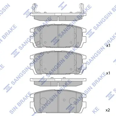 Колодка гальм. диск. HYUNDAI TERRACAN 2.5, 2.9, 3.5 01- задн. (вир-во SANGSIN) Hi-Q (SANGSIN) SP1098 (фото 1)