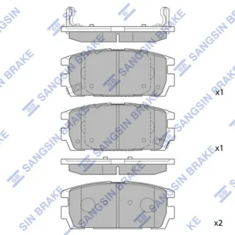 Колодка гальм. диск. HYUNDAI TERRACAN 2.5, 2.9, 3.5 01- задн. (вир-во SANGSIN) Hi-Q (SANGSIN) SP1098