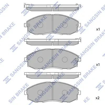 Колодка гальм. диск. HYUNDAI H1,-STAREX 2.4I 16V 97.10-,01.11 - передн. (вир-во SANGSIN) Hi-Q (SANGSIN) SP1099 (фото 1)