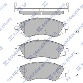 Колодка гальм. диск. DAEWOO LEGANZA 2.0 97-02 передн. (вир-во SANGSIN) Hi-Q (SANGSIN) SP1102