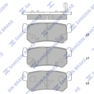 Колодка гальм. диск. SSANGYONG REXTON 04 - задн. (вир-во SANGSIN) Hi-Q (SANGSIN) SP1151