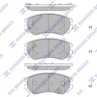 Колодка гальм. диск. HYUNDAI TUCSON 2.0, 2.7, 2.0CRDI 04 - передн. (вир-во SANGSIN) Hi-Q (SANGSIN) SP1155