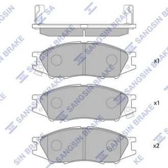 Колодка гальм. диск. SAMSUNG SM3, NISSAN ALMERA CLASSIC 06 - передн. (вир-во SANGSIN) Hi-Q (SANGSIN) SP1156
