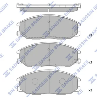 Колодка гальм. диск. HYUNDAI REXTON 2.7, 3.2 04 - передн. (вир-во SANGSIN) Hi-Q (SANGSIN) SP1171