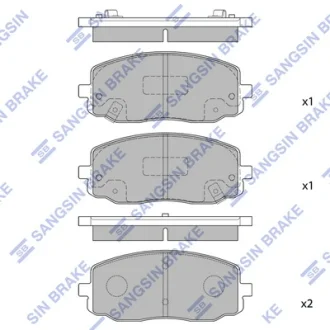 Колодка гальм. диск. HYUNDAI I10 1.1CRDI 12V 08.03 - передн. (вир-во SANGSIN) Hi-Q (SANGSIN) SP1172