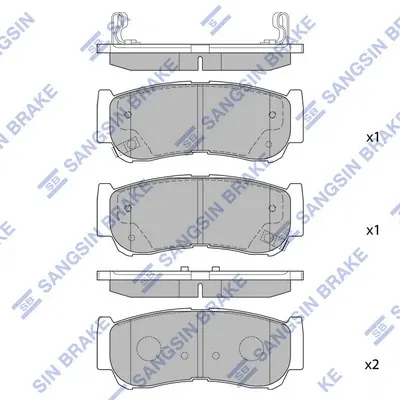 Колодка гальм. диск. HYUNDAI H-1, SANTA FE задн. (вир-во SANGSIN) Hi-Q (SANGSIN) SP1178 (фото 1)