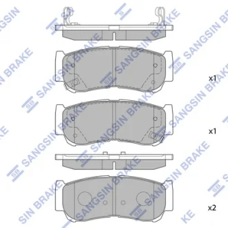 Колодка гальм. диск. HYUNDAI H-1, SANTA FE задн. (вир-во SANGSIN) Hi-Q (SANGSIN) SP1178