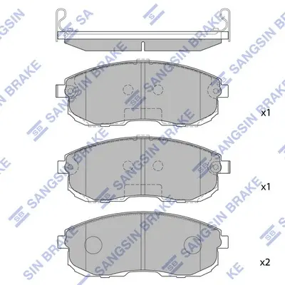 Колодка гальм. диск. SAMSUNG SM 5 передн. (вир-во SANGSIN) Hi-Q (SANGSIN) SP1183 (фото 1)