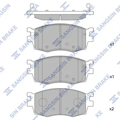 Колодка гальм. диск. HYUNDAI ACCENT передн. (вир-во SANGSIN) Hi-Q (SANGSIN) SP1186 (фото 1)
