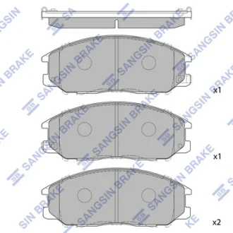 Колодка гальм. диск. HYUNDAI SANTA FE SM GRANDEUR 2.5,2.7,3.0 передн. (вир-во SANGSIN) Hi-Q (SANGSIN) SP1190