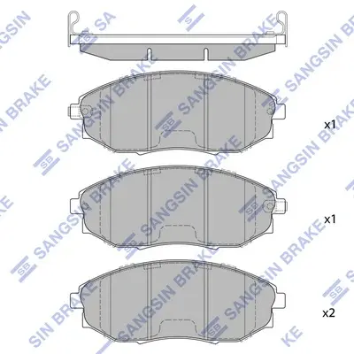Колодка гальм. диск. CHEVROLET EPICA 1.8I, 2.0I, 2.5I 06 - передн. (вир-во SANGSIN) Hi-Q (SANGSIN) SP1193 (фото 1)