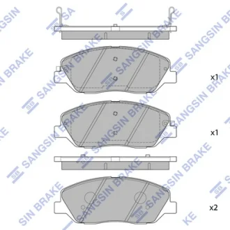 Колодка гальм. диск. HYUNDAI SANTA FE 2.7 V6 CRDI 05 - передн. (вир-во SANGSIN) Hi-Q (SANGSIN) SP1194