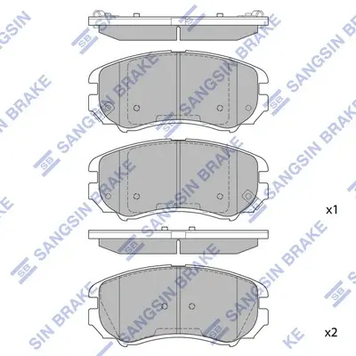 Колодка гальм. диск. HYUNDAI ELANTRA передн. (вир-во SANGSIN) Hi-Q (SANGSIN) SP1202 (фото 1)