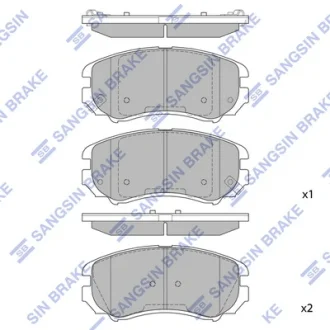 Колодка гальм. диск. HYUNDAI ELANTRA передн. (вир-во SANGSIN) Hi-Q (SANGSIN) SP1202