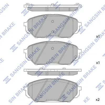 Колодка гальм. диск. HYUNDAI передн. (вир-во SANGSIN) Hi-Q (SANGSIN) SP1203 (фото 1)