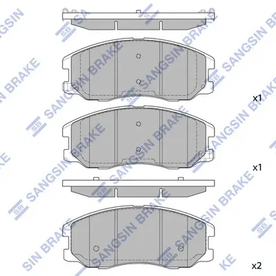 Колодка гальм. диск. CHEVROLET CAPTIVA 2.0 06 - передн. (вир-во SANGSIN) Hi-Q (SANGSIN) SP1204 (фото 1)