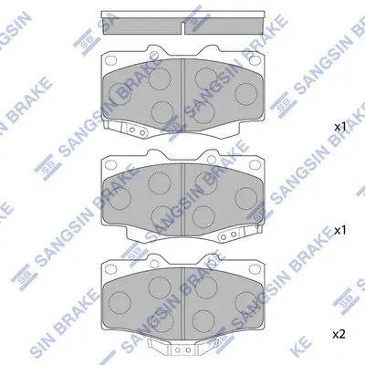 Колодка гальм. диск. TOYOTA LANDCRUISER 90 3.0D-4D 16V 00.10 - передн. (вир-во SANGSIN) Hi-Q (SANGSIN) SP1222 (фото 1)