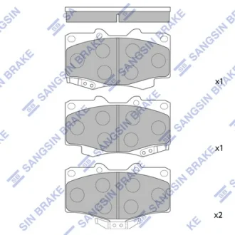 Колодка гальм. диск. TOYOTA LANDCRUISER 90 3.0D-4D 16V 00.10 - передн. (вир-во SANGSIN) Hi-Q (SANGSIN) SP1222