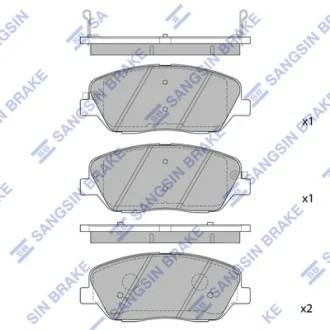 Колодка гальм. диск. KIA MOHAVE 3.8 V6/3.0CRDI 07-- передн. (вир-во SANGSIN) Hi-Q (SANGSIN) SP1248