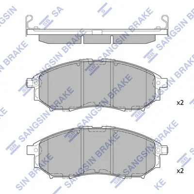 Колодка гальм. диск. NISSAN NAVARA D40 передн. (вир-во SANGSIN) Hi-Q (SANGSIN) SP1249 (фото 1)
