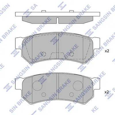Колодка гальм. диск. CHEVROLET LACETTI 07- задн. (вир-во SANGSIN) Hi-Q (SANGSIN) SP1257 (фото 1)