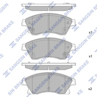 Колодка гальм. диск. CHEVROLET CRUZE 09- OPEL ASTRA J передн. (вир-во SANGSIN) Hi-Q (SANGSIN) SP1362