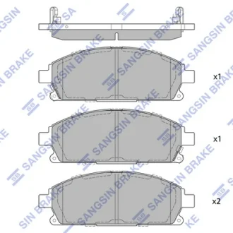 Колодка гальм. диск. NISSAN X-TRAIL 01-07 передн. (вир-во SANGSIN) Hi-Q (SANGSIN) SP1365