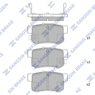 Колодка гальм. диск. HONDA ACCORD задн. (вир-во SANGSIN) Hi-Q (SANGSIN) SP1368 (фото 1)