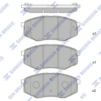Колодка гальм. диск. HYUNDAI TUCSON IX20, IX35 FWD 10 - передн. (вир-во SANGSIN) Hi-Q (SANGSIN) SP1374