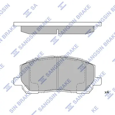 Колодка гальм. диск. LEXUS RX 300 V6, 2WD 00 - 01 передн. (вир-во SANGSIN) Hi-Q (SANGSIN) SP1384 (фото 1)