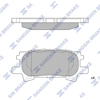 Колодка гальм. диск. LEXUS RX 03- задн. (вир-во SANGSIN) Hi-Q (SANGSIN) SP1385 (фото 1)
