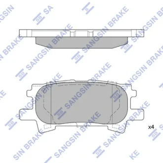 Колодка гальм. диск. LEXUS RX 03- задн. (вир-во SANGSIN) Hi-Q (SANGSIN) SP1385