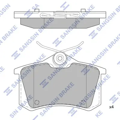 Колодка гальм. диск. SAMSUNG SM3 задн. (вир-во SANGSIN) Hi-Q (SANGSIN) SP1391 (фото 1)