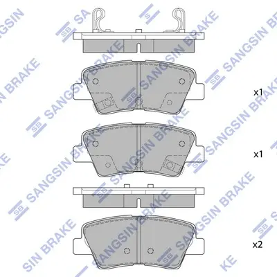 Колодка гальм. диск. HYUNDAI ACCENT, ELANTRA 11- KIA SOUL 1.6 09- задн. (вир-во SANGSIN) Hi-Q (SANGSIN) SP1401 (фото 1)