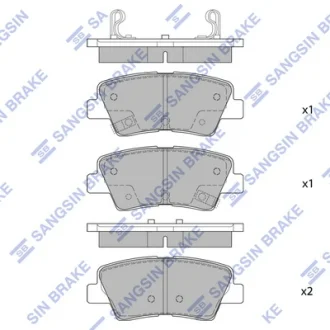Колодка гальм. диск. HYUNDAI ACCENT, ELANTRA 11- KIA SOUL 1.6 09- задн. (вир-во SANGSIN) Hi-Q (SANGSIN) SP1401