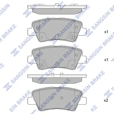 Колодка гальм. диск. HYUNDAI VELOSTER 11- KIO RIO 11- задн. (вир-во SANGSIN) Hi-Q (SANGSIN) SP1407 (фото 1)