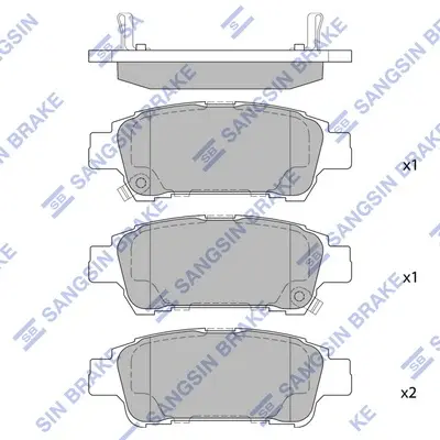 Колодка гальм. диск. TOYOTA AVENSIS VERSO, PREVIA 2.0D-4D 16V 01.02 - задн. (вир-во SANGSIN) Hi-Q (SANGSIN) SP1423 (фото 1)